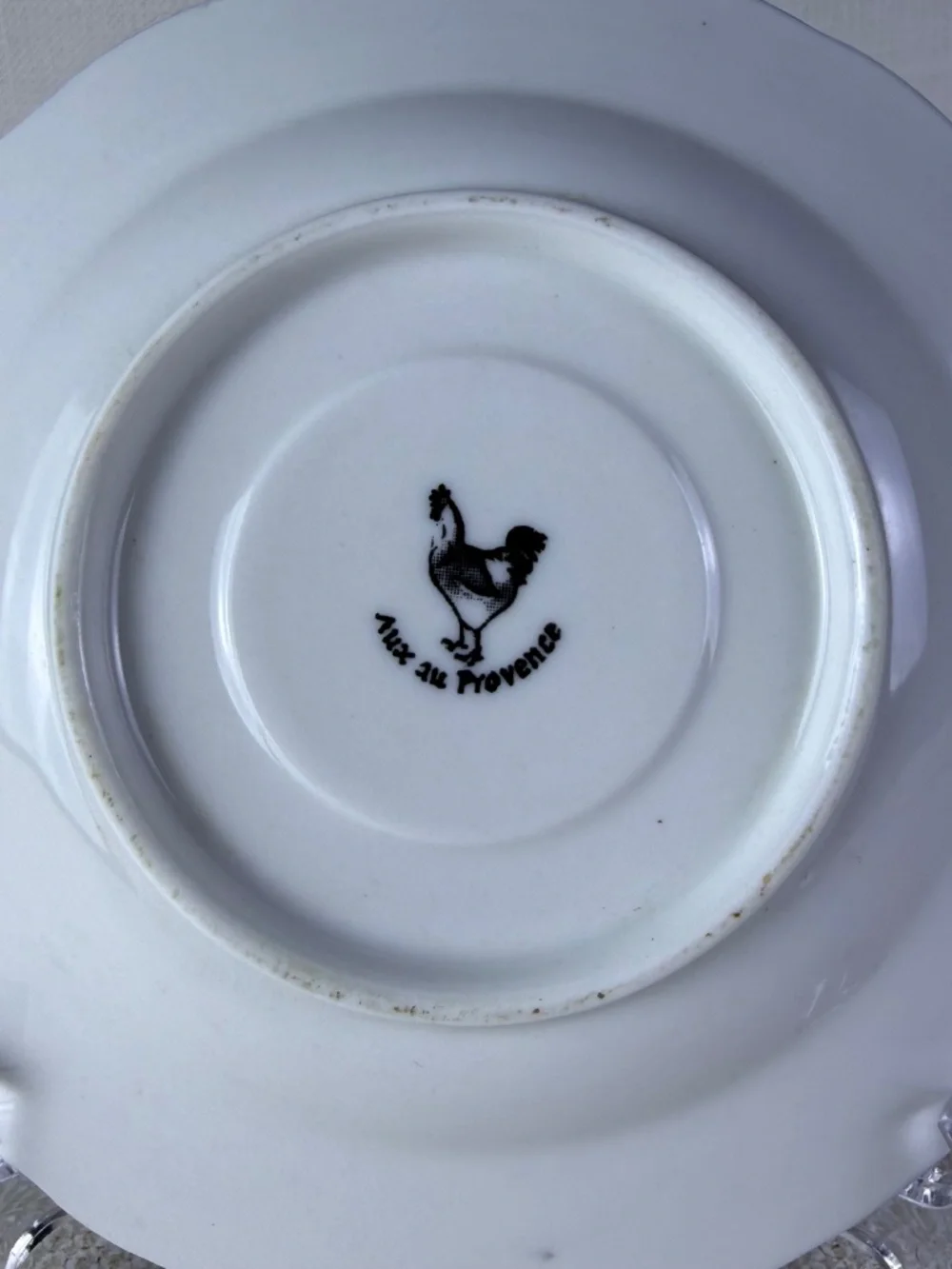 Aux Au Provence Rooster Toile Plate - Black White - French Country Saucer - Picture 6 of 8
